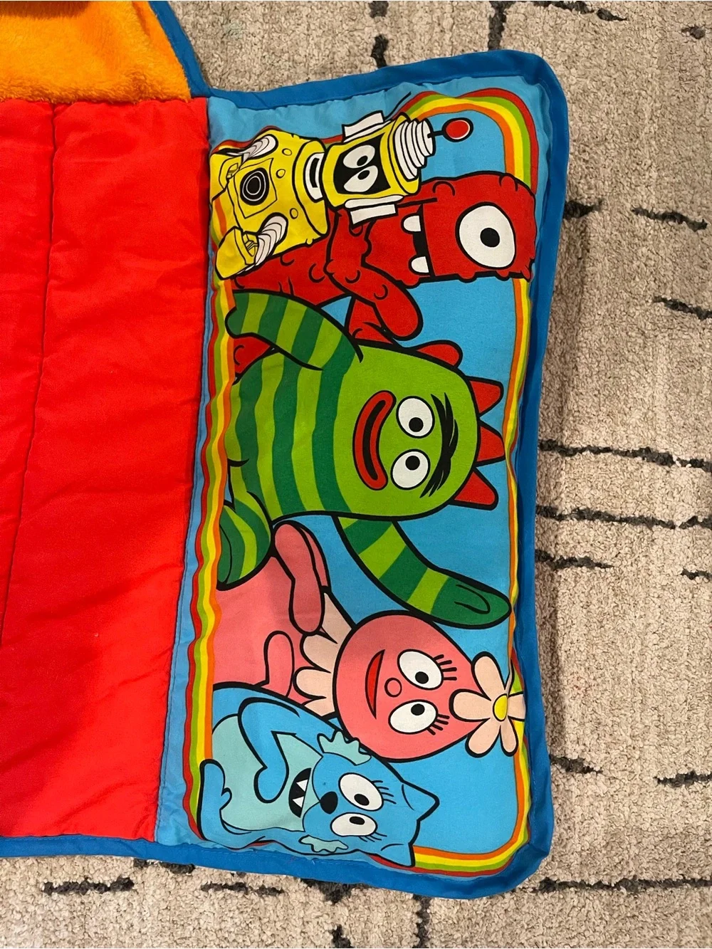 Vintage Yo Gabba Gabba! Toddler Kids School Nap Mat Travel Blanket Roll Up